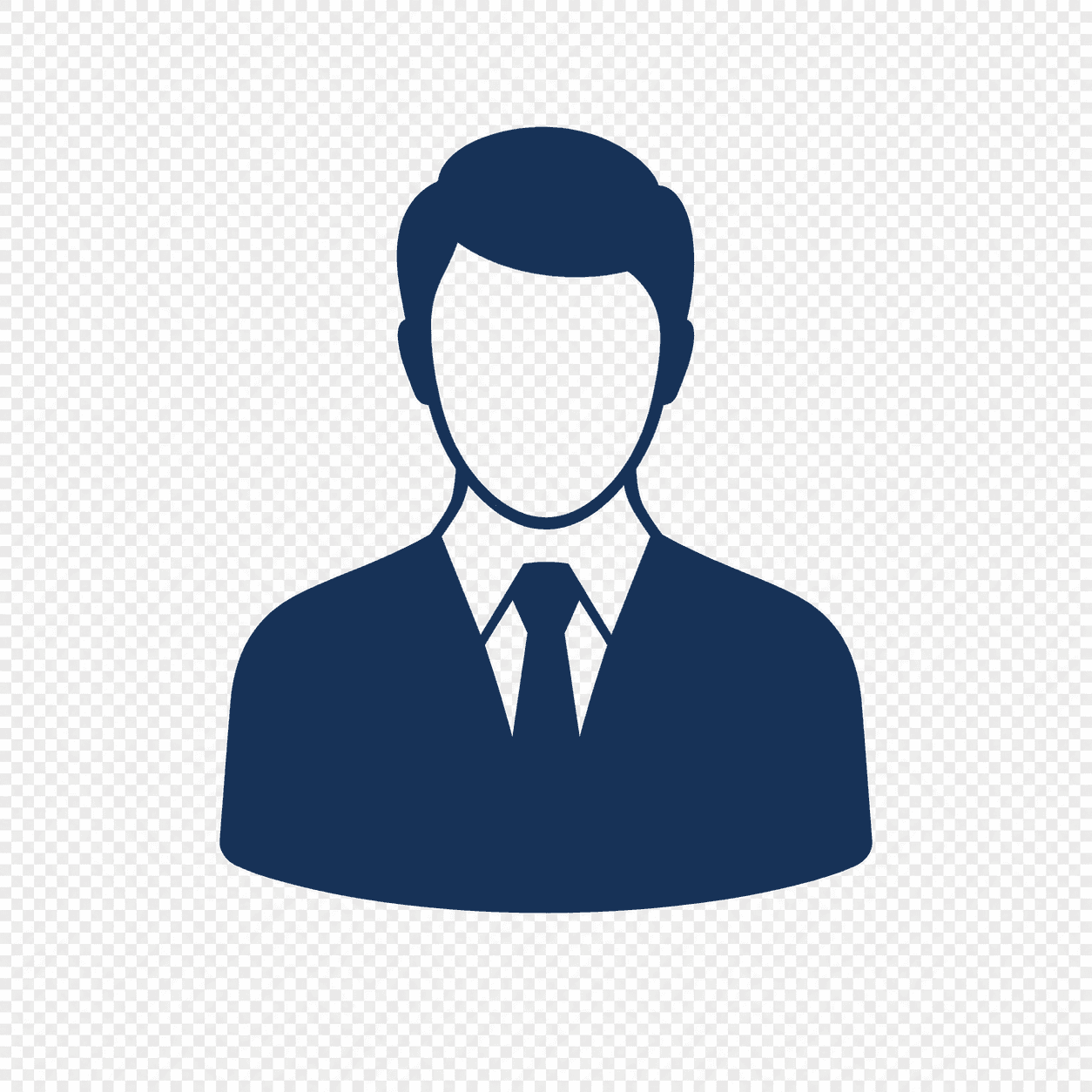 Icon of an insurance broker without a visible face, wearing a shirt and tie, with a transparent background.